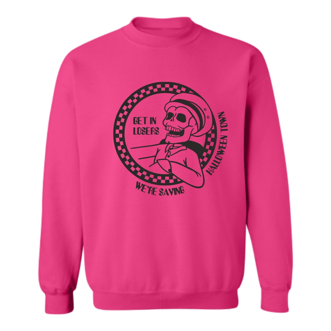 Benny is a Mean Girl : Get In Loser Wednesday Pink Crewneck