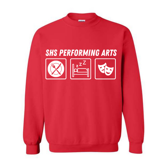Adult Crewneck Sweatshirt ~ Eat-Sleep-Theater